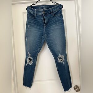 American Eagle Outfitters Blue Distressed Jeans